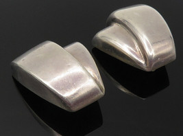 ZINA 925 Sterling Silver - Vintage Shiny Modernist Non Pierce Earrings - EG5864 - £89.02 GBP
