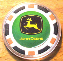 (1) John Deere Poker Chip Golf Ball Marker - Black - Hard To Find Chip - £7.95 GBP
