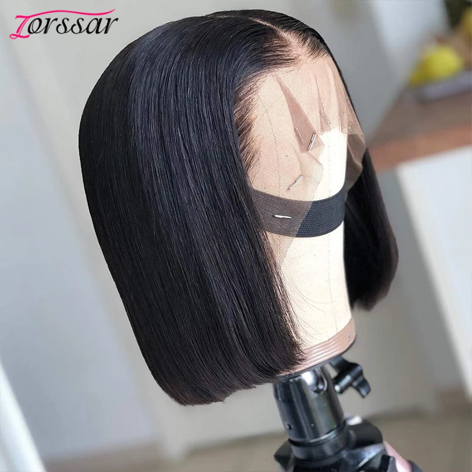 Short Bob Lace Front Wigs Human Hair Pre Plucked Bone Straight Human Hair Wi - £38.46 GBP+