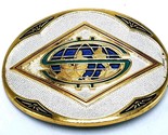 Vintage GP SP Silver Tone Gold Tone Dollar Sign Globe Belt Buckle Award ... - £20.61 GBP