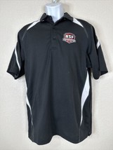 Tri Mountain Men Size M Black NSF National Sports Forum Polo Shirt Short... - $8.17