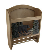 Zeckos Bear in the Woods Hand Crafted Wooden Paper and Towel Holder with... - £109.16 GBP