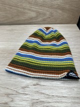 Vintage Rainbow Stripe Winter Beanie Hat Unisex Ski Multicolor - $9.90