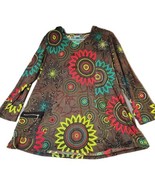 Parsley and Sage Hooded Tunic Shirt Sz XL Artsy Hippie Bohemian Front Po... - $24.70