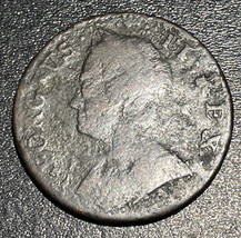 1739 UK United Kingdom King George II Colonial Half 1/2 Penny Regal 8.59g Coin - £15.48 GBP