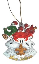 Jazz Gator Crab Crawfish SuperDome New Orleans Christmas Ornament Party Favors - £4.27 GBP