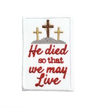 Easter Embroidered/Applique Iron On Patch 1.9&quot; x 2.8&quot; Christian Jesus God Resurr - £4.60 GBP