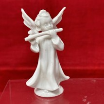 Kunstporzellan Germany Porcelain 3.5&quot; Angel Figurines VTG Playing Flute - $19.75