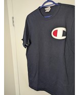 Champion Men&#39;s Black T-Shirt with Bold Chest Logo - Casual Coolness! - $7.75 CAD