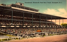 Vtg Postcard Grandstand Horse Race Track Racing Monmouth Park Oc EAN Port Nj BK55 - £2.37 GBP