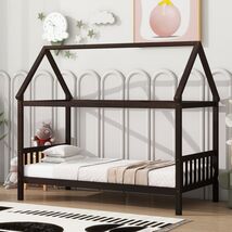 Twin House Bed: Espresso Rubberwood Frame - $145.99