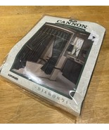 Vtg Cannon Double Swag Shower Curtain Ruffled Valance Tie Backs Green Di... - $737.12 MXN