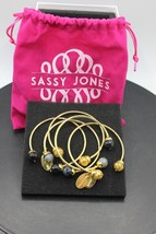 Sassy Jones Leo&#39; Filigree 5 Piece Bracelet Stack with Drawstring Giftbag - £21.82 GBP