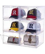 Hat Organizer for Baseball Caps,Set of 6, Transparent Hat Storage Box, H... - £50.62 GBP