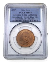 2007 James Madison Mint Fehler Fehlende Ecke Buchstaben Struck Thru PCGS MS65 - $93.56