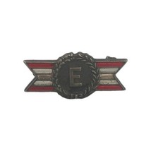 Sterling Silver Army Navy Award Enamel E Initial Floral Wreath Brooch Pi... - $33.99