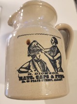 Vintage Pearson&#39;s of Chesterfield Stoneware Pitcher w/ Blue Promotional ... - $41.77 MXN