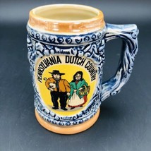 Vintage Pennsylvania Dutch Country Souvenir Mug Japan Amish Man &amp; Woman ... - £7.98 GBP