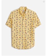 New J Crew Men Nautical Flag Yellow Short Sleeve Button Cotton Poplin Sh... - $34.99