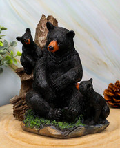 Black Bear Mother And Her Cubs In The Woodlands Statue 6&quot;Tall Nature&#39;s Nurture - £24.77 GBP