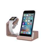 Apple Watch &amp; Smartphone Charging Stand with Built in USB Ports Rose Gol... - £9.70 GBP
