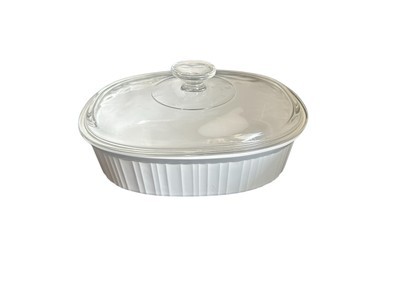 Vintage Corning Ware FRENCH WHITE 11&quot;Oval F-2-B Casserole Dish 2 1/2 Qua... - $12.96