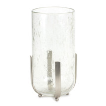 6&quot; Silver Flameless Tabletop Hurricane Candle Holder - £59.37 GBP