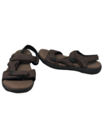 Propet Mens Brown Leather Two Strap Sandals Size 13 Outdoor Hiking - £38.94 GBP