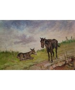 Giovanni Fattori Antique Equine Oil Painting on Wood Signed - $7,500.00