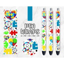 Autism Pen Wrap, Sublimation Pen Wrap,Pen Wrap SVG, Pen Wrap Png, Epoxy Pen Wrap - £2.36 GBP