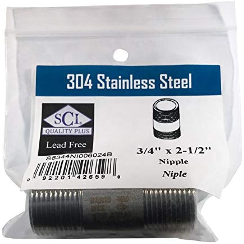 NIPPLE 3/4&quot;X2-1/2&quot; SS - $18.91