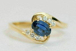 2CT Oval Cut Simulated Sapphire Engagement Ring  Gold Plated 925 Silver - £94.66 GBP