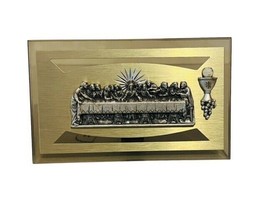 Jesus Christ Figurine Last Supper Italy gold frame Apostles Eucharist stand gift - £31.61 GBP