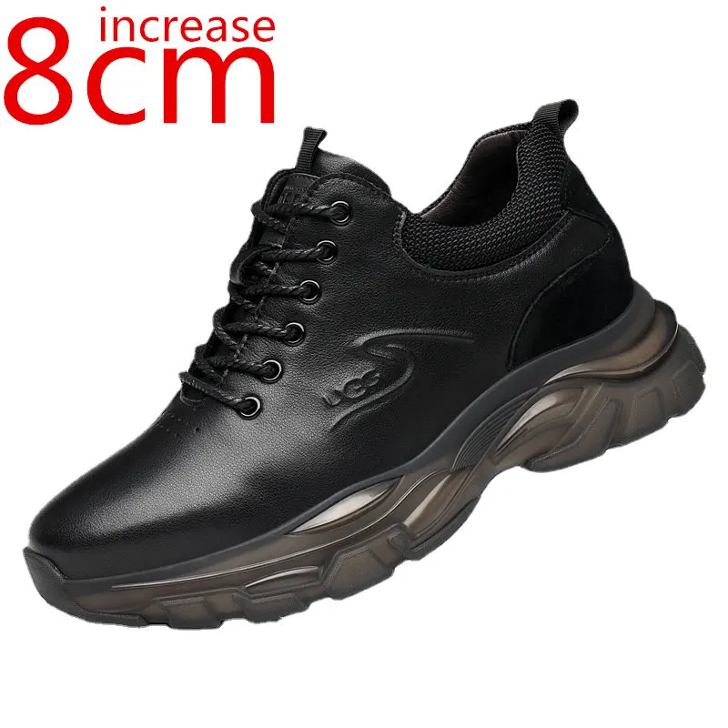  shoes for men 10cm inner height increasing shoe cowhide elevator 8cm invisible leather thumb200