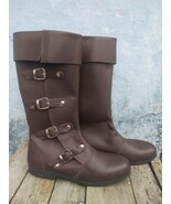 Medieval Leather Mens Boots| Celtic Leather Boots Renaissance footwear v... - $75.00