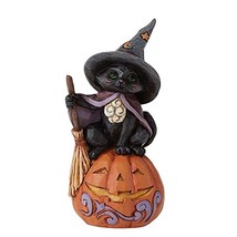 Enesco Jim Shore Mini Black Cat on Pumpkin Halloween Miniature Figurine 6009515 - £20.03 GBP