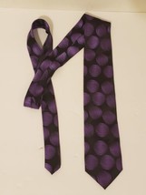 Verse 9 IX Mens Neck Tie Silk Black Purple Maurizo - £15.97 GBP