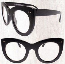 Womens Oversized Exaggerated Retro Cat Eye Clear Lens Eye Glasses Black ... - $13.52