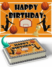 Basketball BKB Edible Image Cake Topper Personalized Birthday Sheet Deca... - €12,79 EUR