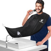 Black Beard Bib Beard Apron, Non-Stick Beard Cape Grooming Cloth, With 4 Suction - $8.26