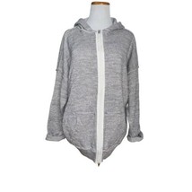 Free People Women&#39;s Oversized In Bloom Full Zip Hoodie Cardigan Grey Siz... - £40.72 GBP