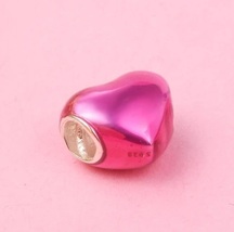 2023 New Authentic S925 Pink Enamel Heart Charm for Pandora Bracelet  - £9.42 GBP
