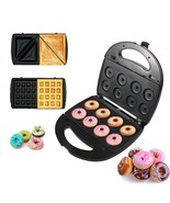 Donut Maker, 3 in 1 Electric Waffles Sandwich Machine，Panini Press Grill... - $155.23 CAD