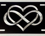 Engraved Infiniti Heart Diamond Etched Metal Black License Plate Car Tag - $21.79