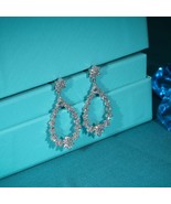 Lab Grown Diamond Round Brilliant Floral Drop Earrings - $870.00