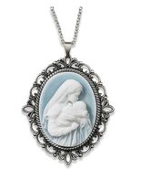 Mother&#39;s Kiss Cameo Pendant 18&quot; L Necklace, New # AB-97-1 - $237.28 MXN