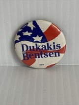Dukakis Bentsen Presidential Button KG Election Campaign Pin Political S... - £7.00 GBP