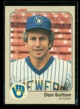 Vintage 1983 FLEER Baseball Trading Card #47 DON SUTTON Milwaukee Brewers - £7.53 GBP