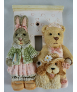 Nursery Light switch cover Figi Bunny Bear Rabbit Dog Resin Precious - $20.36 CAD