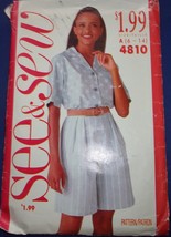 See &amp; Sew Misses’ Misses’ Petite Shirt &amp; Shorts Size 6-14 #4810 - £3.11 GBP